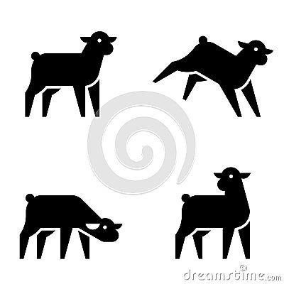 Set of Lamb, Lamb Logo Vector Illustration