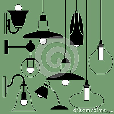 A set of lamps. Vector Illustration