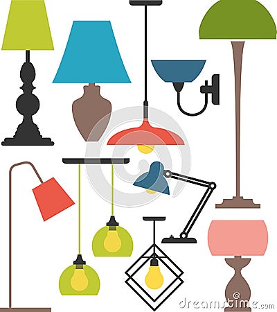 Set of lamps. Vector Illustration