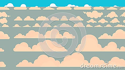 Set of large rain white clouds in a flat style Vector Illustration