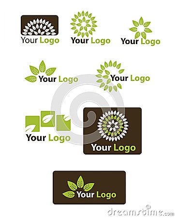 Set leaf logo Stock Photo