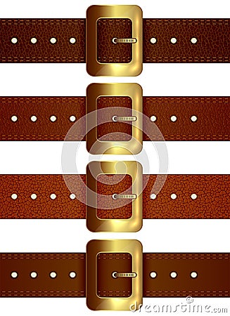 Set of leather belts Vector Illustration