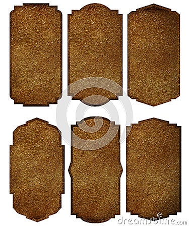 Set of leather labels vintage frame border desig Stock Photo