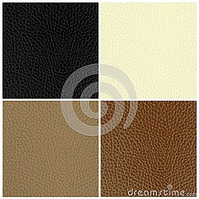 Set of leather textures Vector Illustration