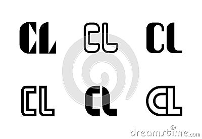 Set of letter CL logos Vector Illustration