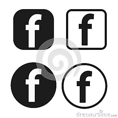 Set for letter F. Flat web icon or sign isolated Vector Illustration