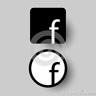 Set for letter F. Flat web icon or sign, vector isolated or grey background Vector Illustration