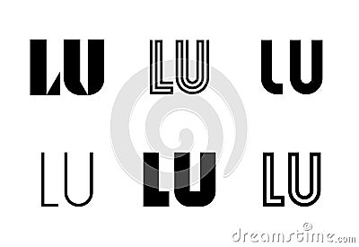 Set of letter LU logos Vector Illustration