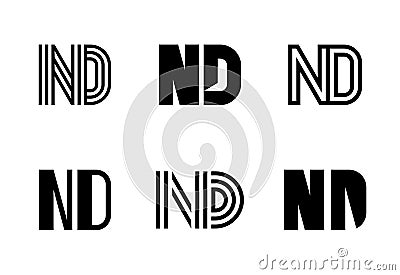 Set of letter ND logos Vector Illustration