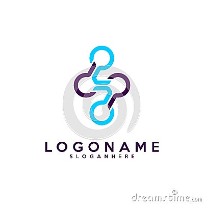 Set of Letter S logotype,Technology and digital abstract dot connection vector logo Vector Illustration