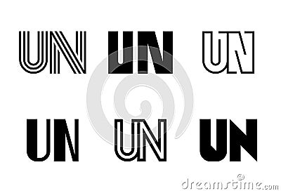 Set of letter UN logos Vector Illustration