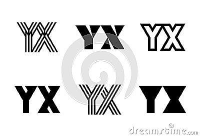 Set of letter YX logos Vector Illustration