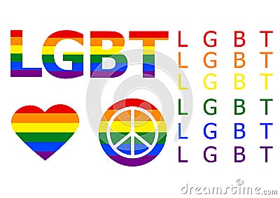 Set of LGBT icons. vector Vector Illustration