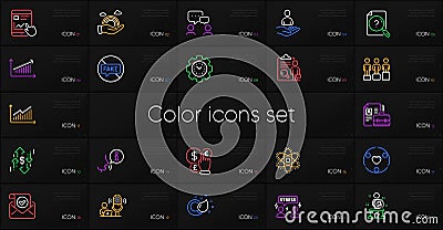 Set of Lgbt, Inspect and Inclusion line icons. For design. Vector Vector Illustration