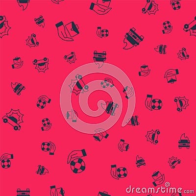 Set Lifebuoy in hand, Hand holding briefcase, Car accident and Burning car on seamless pattern. Vector Vector Illustration