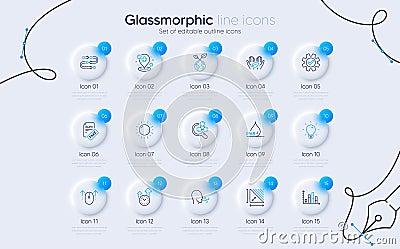 Set of Light bulb, Fake news and Time management line icons for web app. Pictogram icon. Vector Vector Illustration