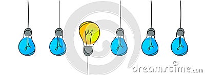 Light bulbs, concept of idea. Vector Illustration