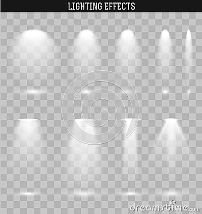 Set light effect. Ies light. Transparency effect realistic . Vector Illustration