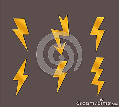 Set of lightning Vector Illustration