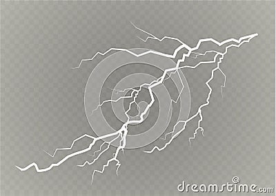 A set of lightning Magic and bright light effects. Vector illustration. Discharge electric current. Charge current Vector Illustration