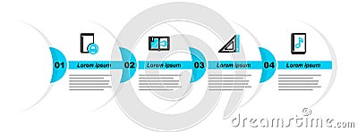 Set line Audio book, Triangular ruler, and icon. Vector Stock Photo