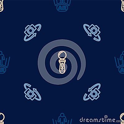 Set line Augmented reality AR, 360 degree view and VR controller game on seamless pattern. Vector Vector Illustration