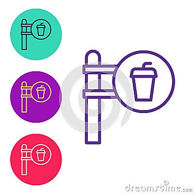Set line Cafe and restaurant location icon isolated on white background. Fork and spoon eatery sign inside pinpoint. Set Vector Illustration