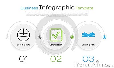 Set line Calculator, Open book and Mobile calculator interface. Business infographic template. Vector Vector Illustration
