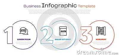 Set line Calculator, Triangle math and Graph, schedule, chart, diagram. Business infographic template. Vector. Vector Illustration