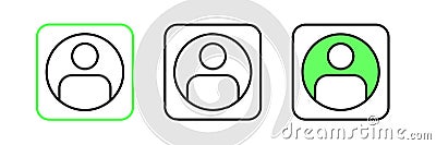 Set line Create account screen icon isolated on white background. Vector Stock Photo