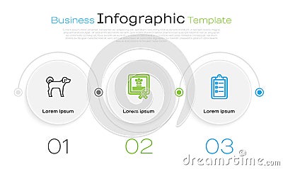 Set line Dog, Certificate for dog or cat and Grooming salon price list. Business infographic template. Vector Vector Illustration