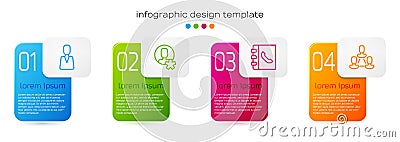 Set line Employee, Elected employee, Phone book and hierarchy. Business infographic template. Vector Vector Illustration