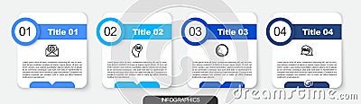 Set line Envelope setting, Support operator touch, Telephone 24 hours support and Speech bubble with FAQ. Business Vector Illustration