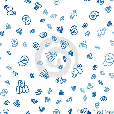 Set line Folded map with location marker, Route and Map human on seamless pattern. Vector Vector Illustration