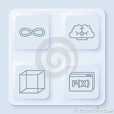 Set line Function mathematical symbol, Graph, schedule, chart, diagram, Function mathematical symbol and Geometric Vector Illustration