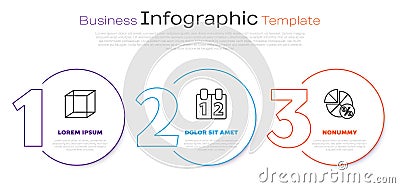Set line Function mathematical symbol, Mathematics function cosine and Equation solution. Business infographic template Vector Illustration