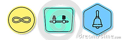 Set line Function mathematical symbol, Test or exam sheet and Test or exam sheet. Colored shapes. Vector Vector Illustration
