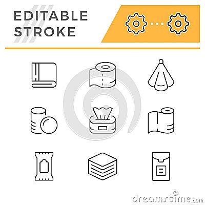 Set line icons of towel and napkin Vector Illustration