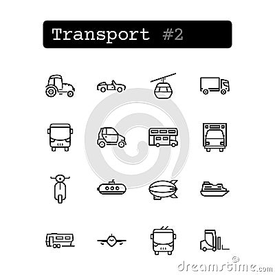 Set line icons. Vector. Transport Vector Illustration