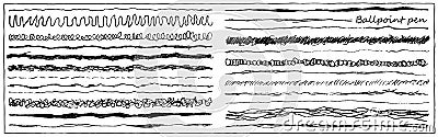 Set of artistic pencil brushes. Hand drawn grunge strokes. Vector illustration Vector Illustration