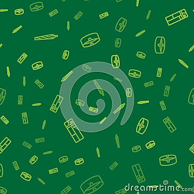 Set line Marijuana joint, spliff, Lighter and Ashtray on seamless pattern. Vector Stock Photo