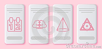 Set line Mathematics function cosine, Graph, schedule, chart, diagram, Graph, schedule, chart, diagram and Chalkboard Vector Illustration