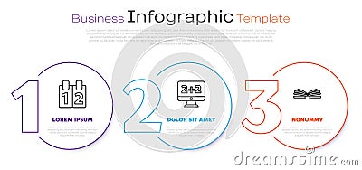 Set line Mathematics function cosine, Graph, schedule, chart, diagram and Mobile calculator interface. Business Vector Illustration