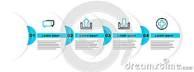 Set line Medical cross in circle, Download, Upload and Chat icon. Vector Stock Photo