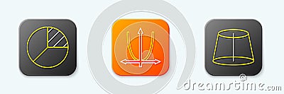 Set line Pie chart infographic, Graph, schedule, chart, diagram and Geometric figure icon. Vector Vector Illustration