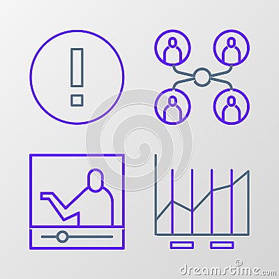 Set line Pie chart infographic, Online education, class and Information icon. Vector Stock Photo