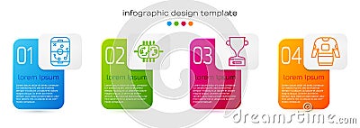 Set line Planning strategy, Hockey table, Award cup and Hockey jersey. Business infographic template. Vector Vector Illustration