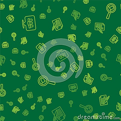 Set line Project team base, Magnifying glass for search job and Resume on seamless pattern. Vector Vector Illustration