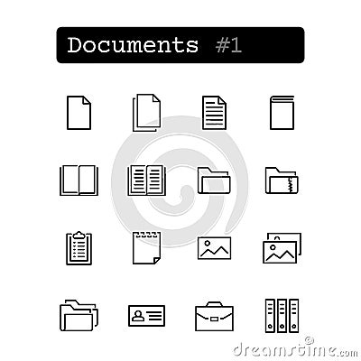 Set line thin icons Vector Illustration