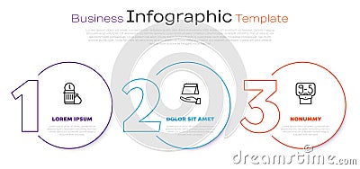 Set line Waste of time, Calendar and From 9. Business infographic template. Vector Vector Illustration